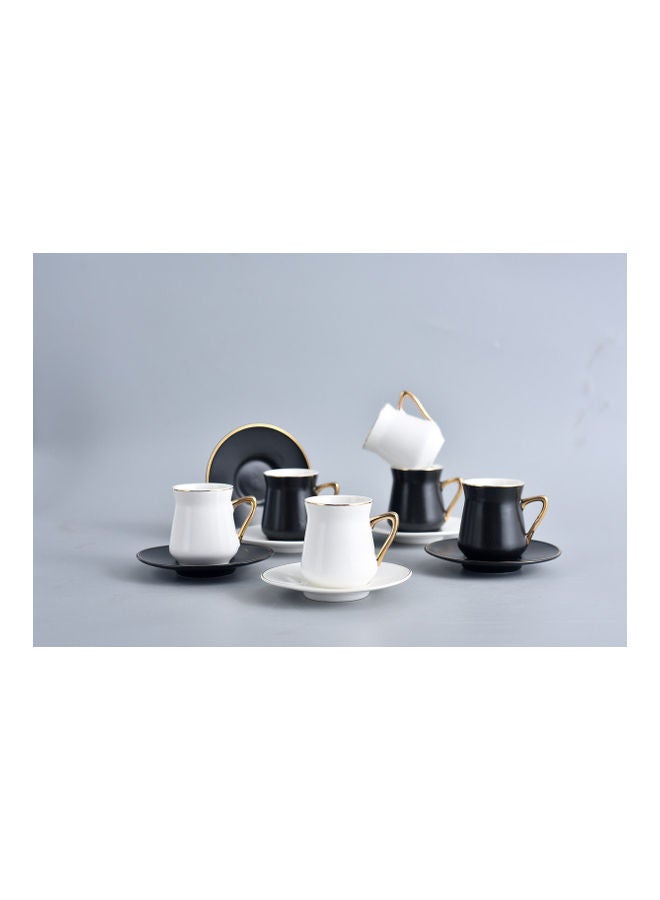 Neoflam 6-Piece Coffee Cup With Plate Set Multicolour 80ml  - Image 1