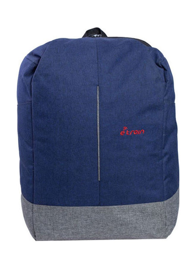 E-Train Laptop Backpack With Zipper Puller Blue/Grey  - Image 1