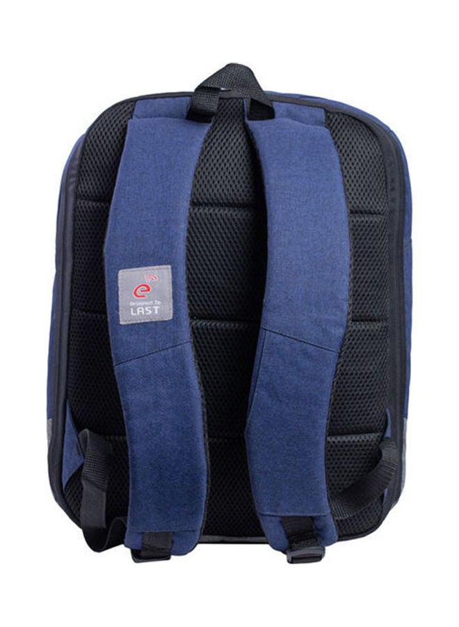 E-Train Laptop Backpack With Zipper Puller Blue/Grey  - Image 2