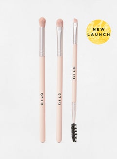 3-Piece Makeup Eye Brush Set Baby Pink