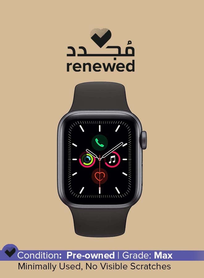 Apple Renewed - Watch Series 5-44 mm GPS Space Grey Aluminium Case With Black Sport Band  - Image 1