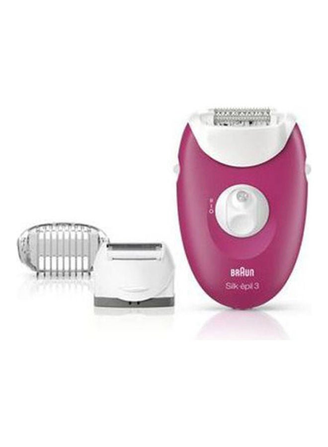 BRAUN Silk-Epil 3 Epilator With Shaver Head Raspberry Pink 260grams - Image 1