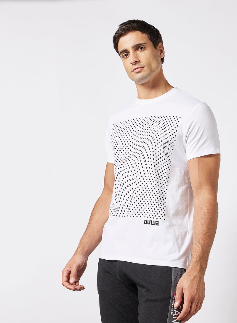 QUWA - Graphic Printed T-Shirt White - Image 1