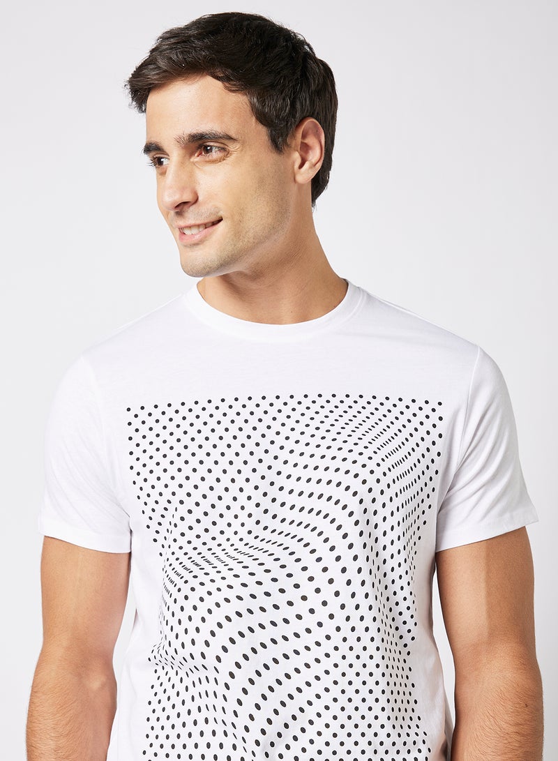QUWA - Graphic Printed T-Shirt White - Image 1