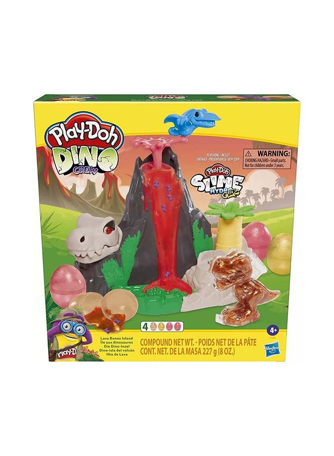 Play-Doh - Play-Doh Slime Dino Crew Lava Bones Island Volcano Playset with HydroGlitz Eggs and Mix-ins, Dinosaur Toy for Kids 4 Years and Up, Non-Toxic - Image 1