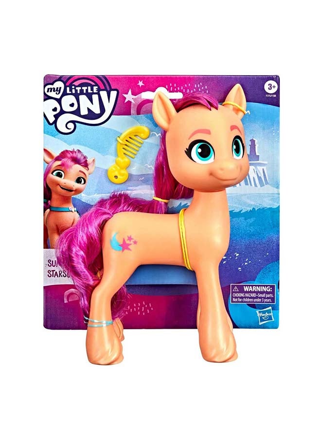 My Little Pony A New Generation Mega Movie Friends Sunny Starscout - شخصية حصان برتقالية مقاس 8 بوصة مع مشط - v1637236512/N50813661A_3