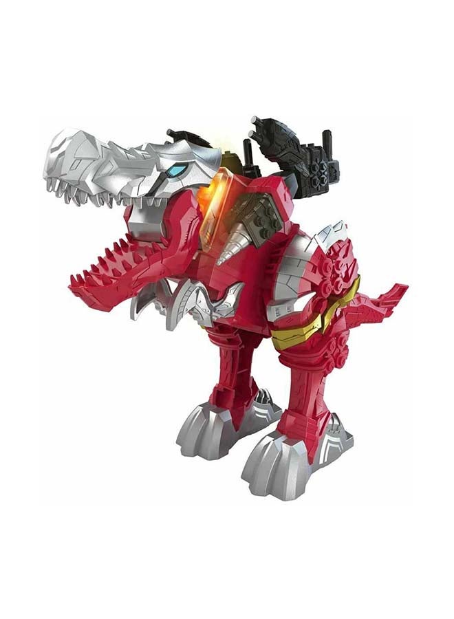 POWER RANGERS Power Rangers Battle Attackers Dino Fury T-Rex Champion Zord Electronic Action Figure Toy for Kids Ages 4 and Up with Lights and Sounds  - Image 2