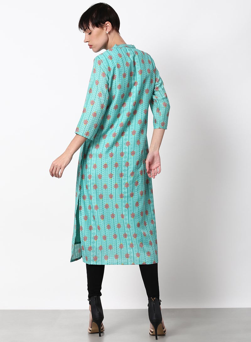 ABOF - Regular Fit Casual Kurta Blue - Image 1