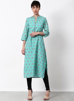 Regular Fit Casual Kurta Blue