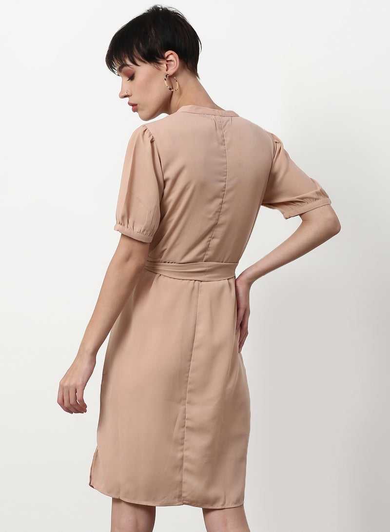 ABOF - Regular Fit Casual Dress Beige - Image 1