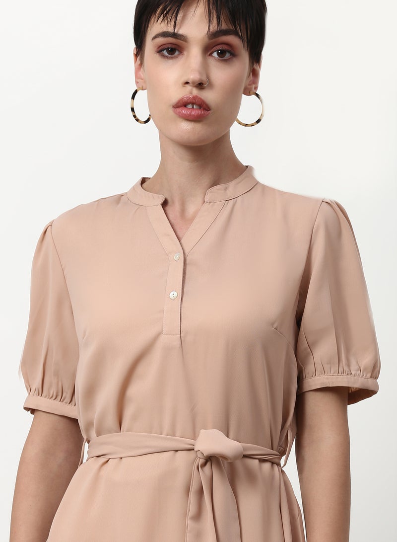 ABOF - Regular Fit Casual Dress Beige - Image 1