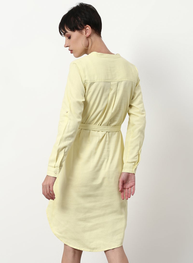 ABOF Regular Fit Casual Dress Yellow - Image 2