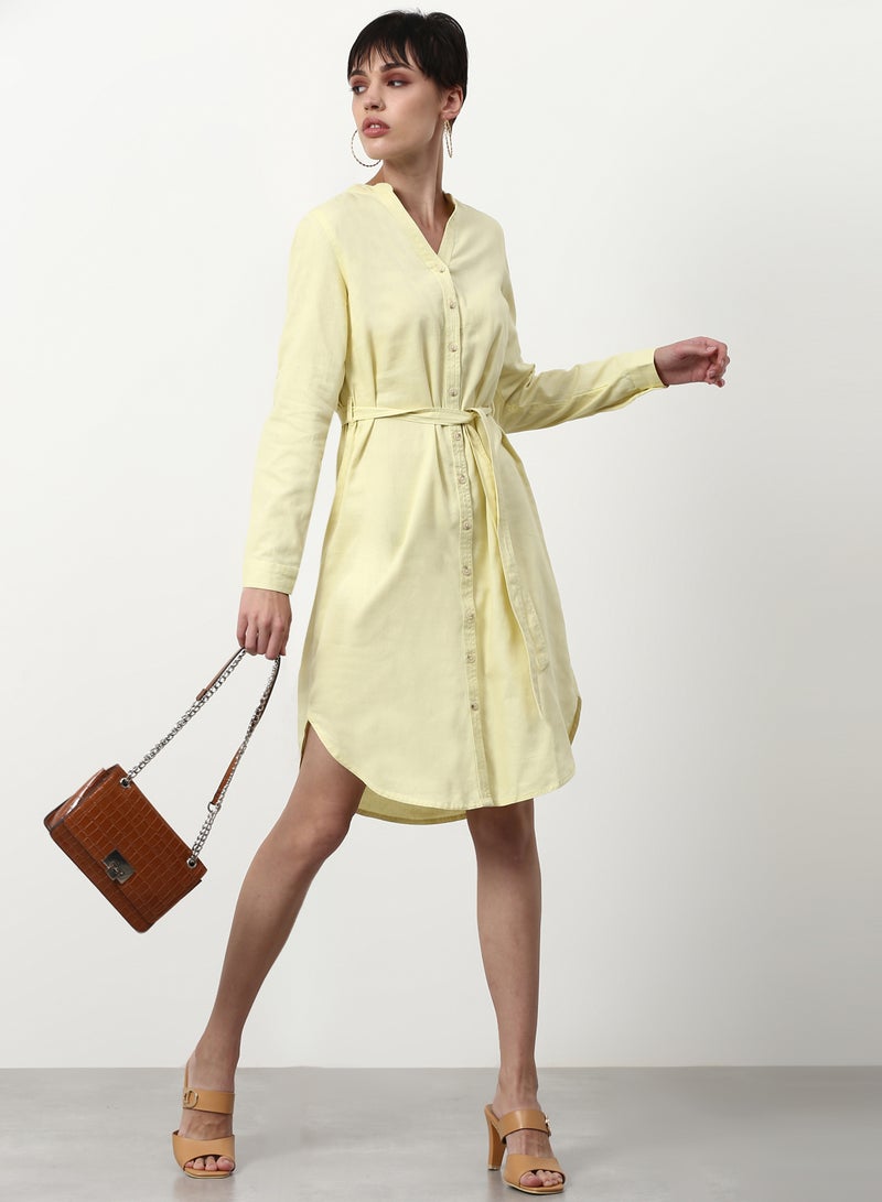 ABOF Regular Fit Casual Dress Yellow - Image 3
