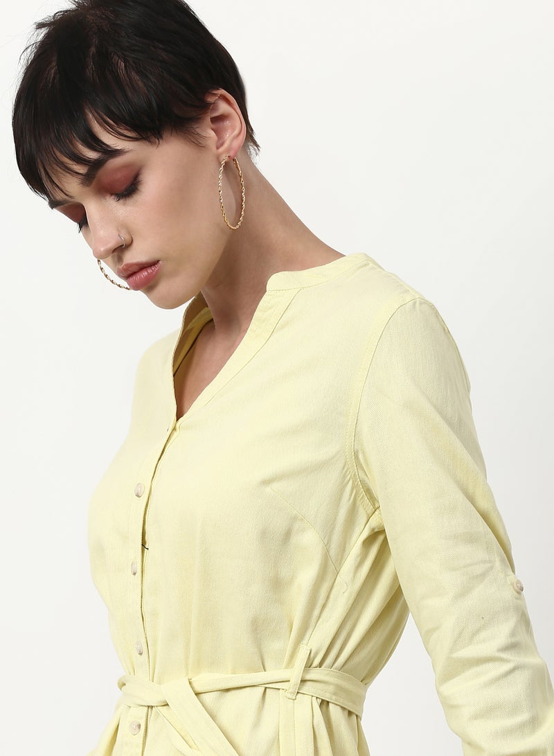 ABOF Regular Fit Casual Dress Yellow - Image 4
