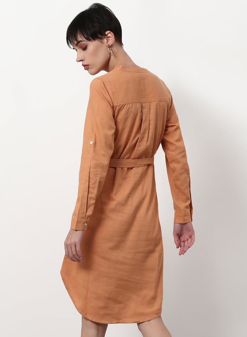 ABOF - Regular Fit Casual Dress Orange - Image 1