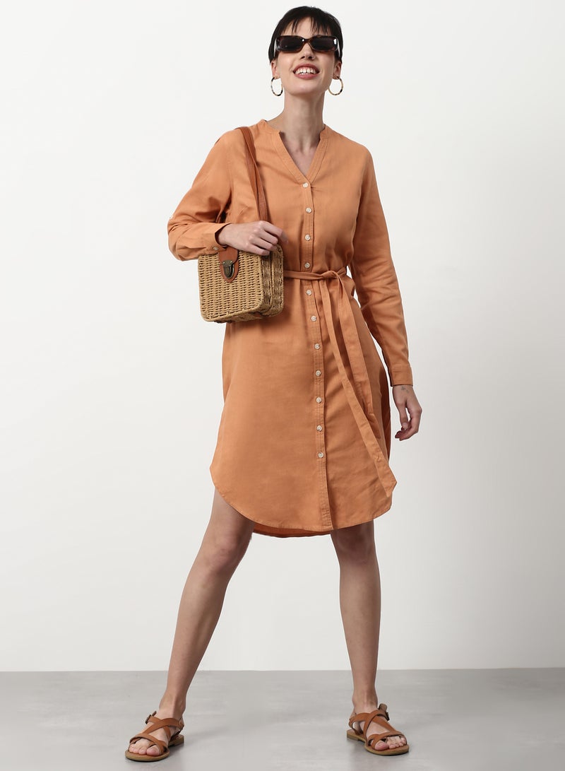 ABOF - Regular Fit Casual Dress Orange - Image 1