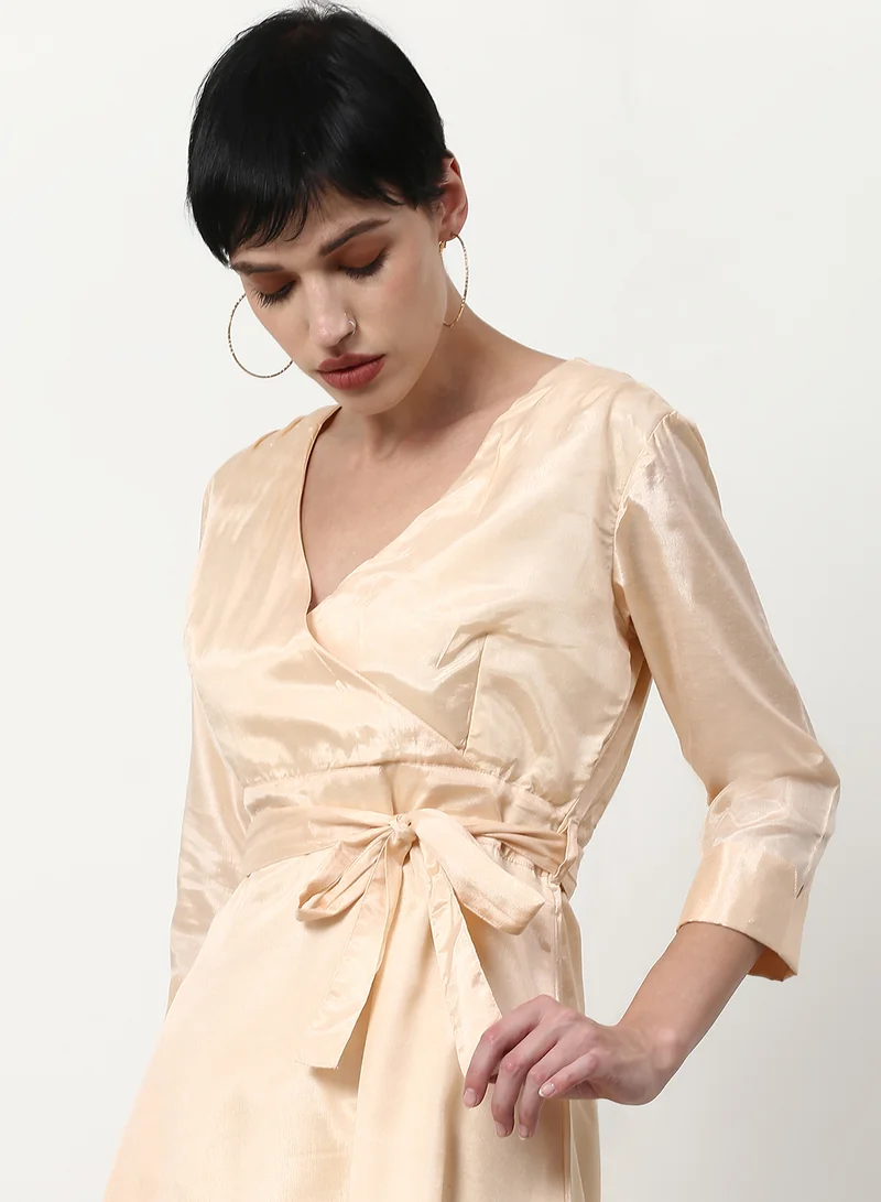 ABOF Regular Fit Casual Dress Beige