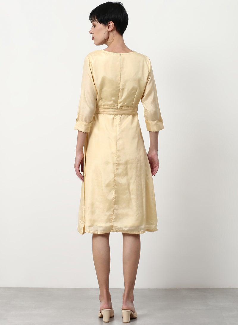 ABOF - Regular Fit Casual Dress Beige - Image 1