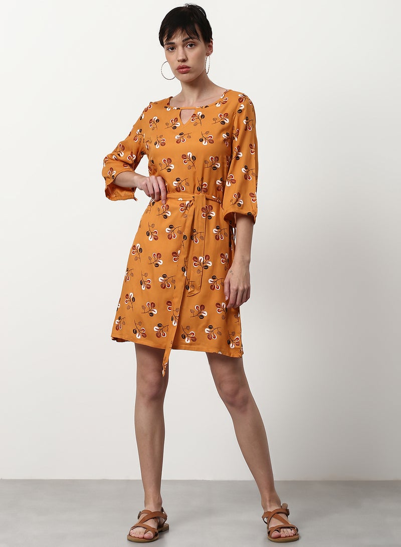 ABOF Regular Fit Casual Dress Orange  - Image 1