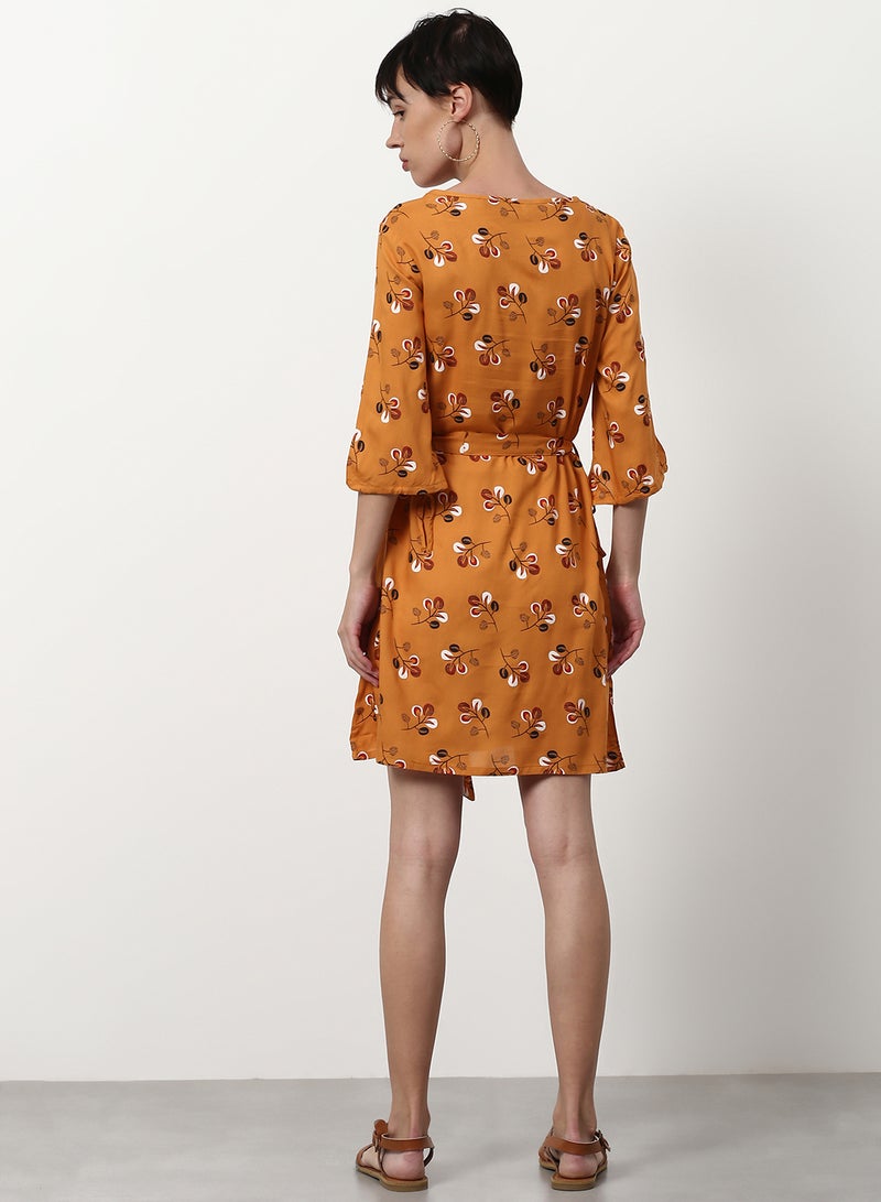 ABOF Regular Fit Casual Dress Orange  - Image 2