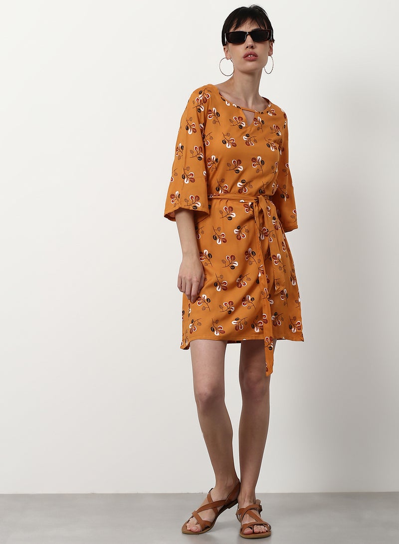 ABOF Regular Fit Casual Dress Orange  - Image 3