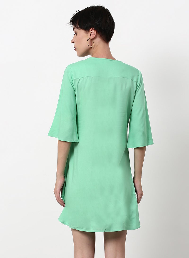 ABOF Regular Fit Casual Dress Light Green  - Image 2