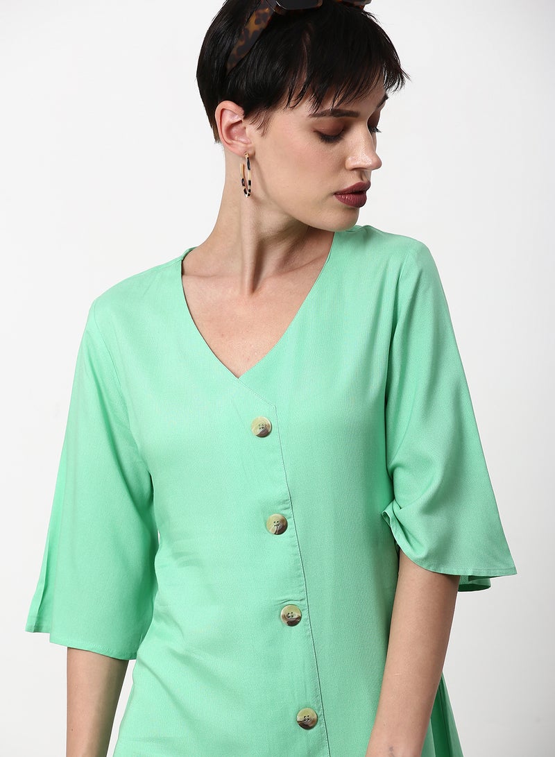 ABOF Regular Fit Casual Dress Light Green  - Image 4