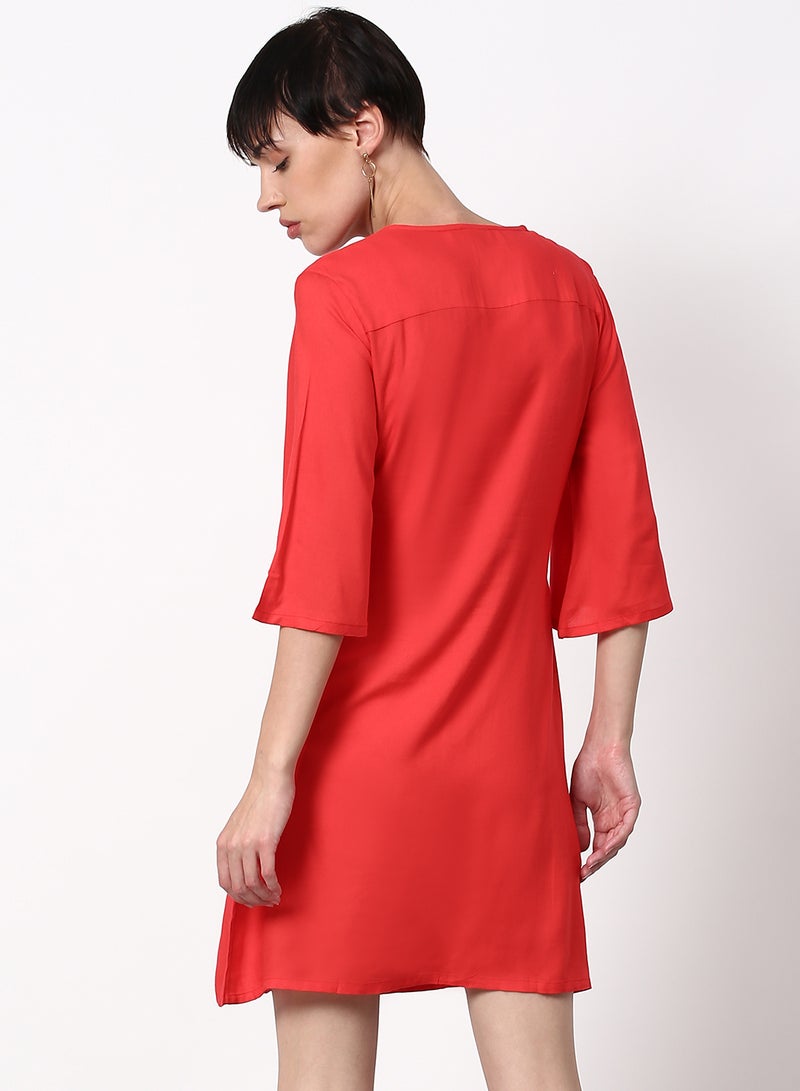 ABOF Regular Fit Casual Dress Red - Image 2