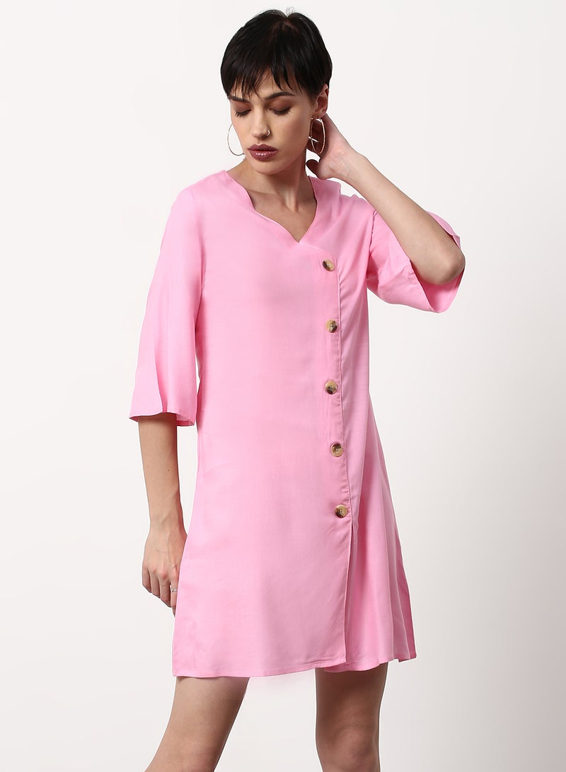 ABOF Regular Fit Casual Dress Pink - Image 1