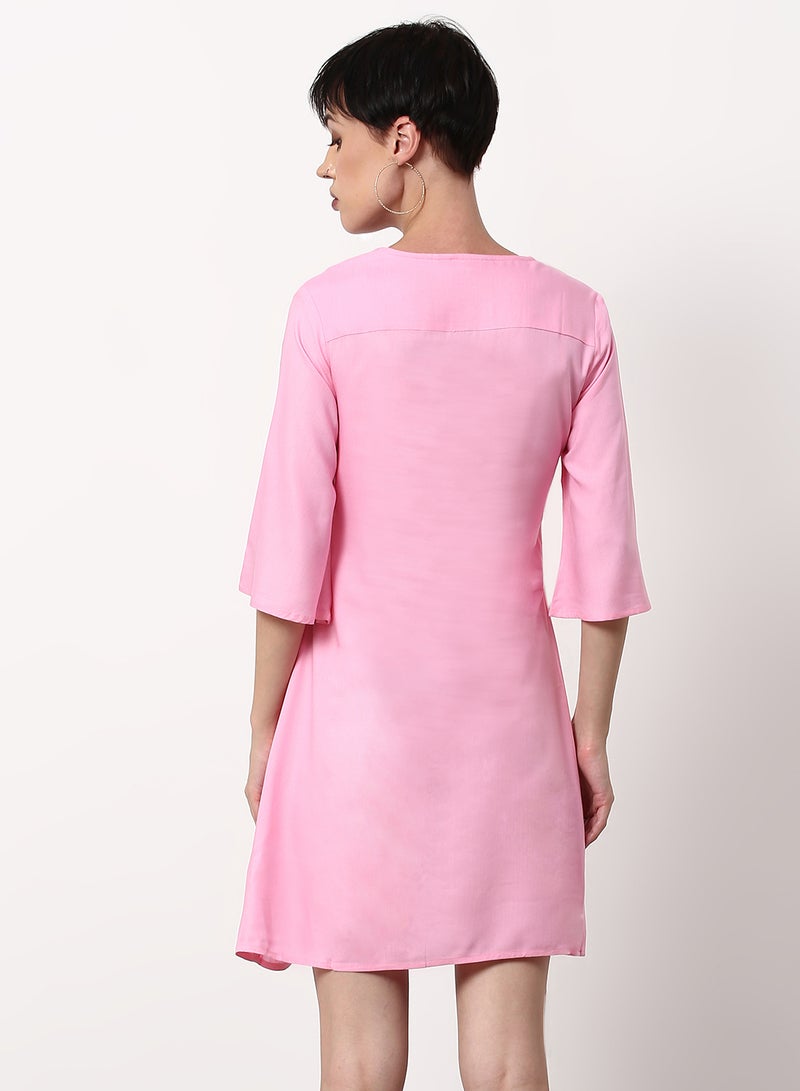 ABOF Regular Fit Casual Dress Pink - Image 2