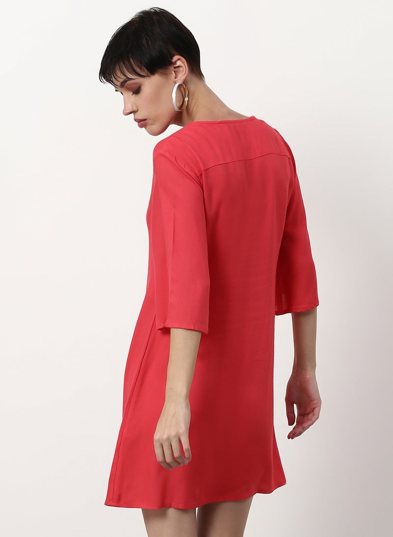 ABOF - Regular Fit Casual Dress Red - Image 1