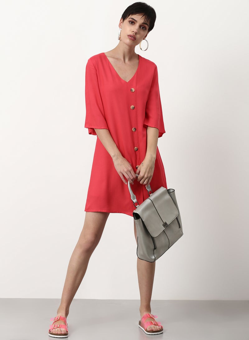 ABOF - Regular Fit Casual Dress Red - Image 1