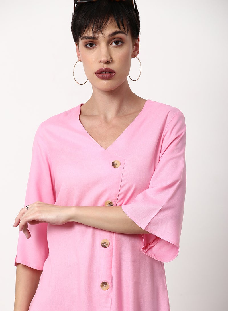 ABOF Regular Fit Casual Dress Pink - Image 4