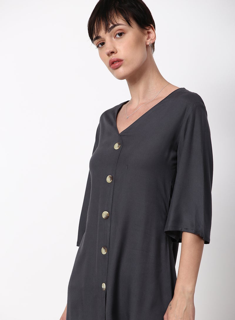 ABOF Regular Fit Casual Dress Dark Grey  - Image 4