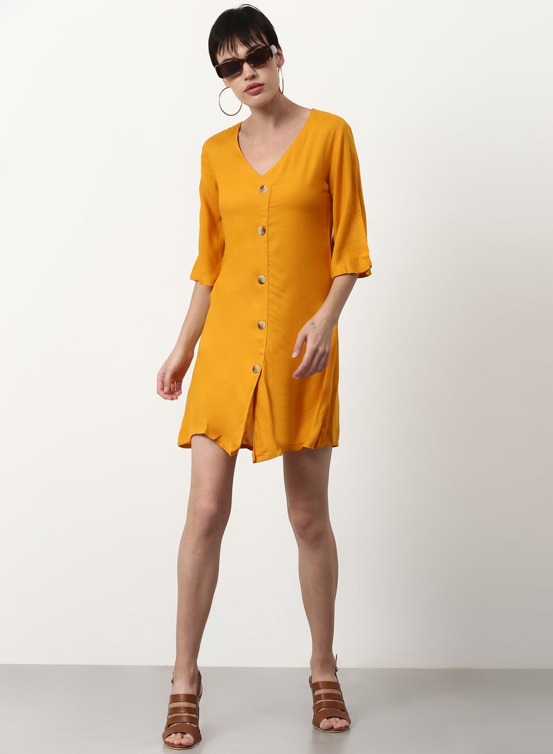 ABOF - Regular Fit Casual Dress Yellow - Image 1