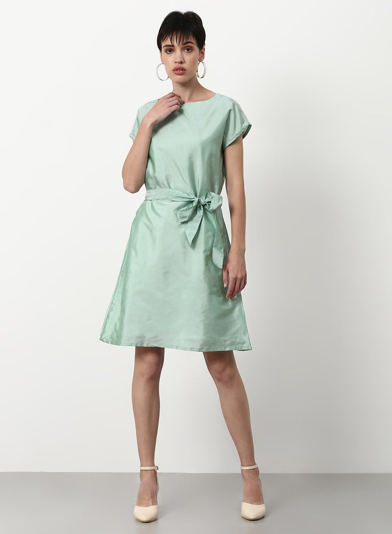 ABOF Regular Fit Casual Dress Light Green  - Image 1