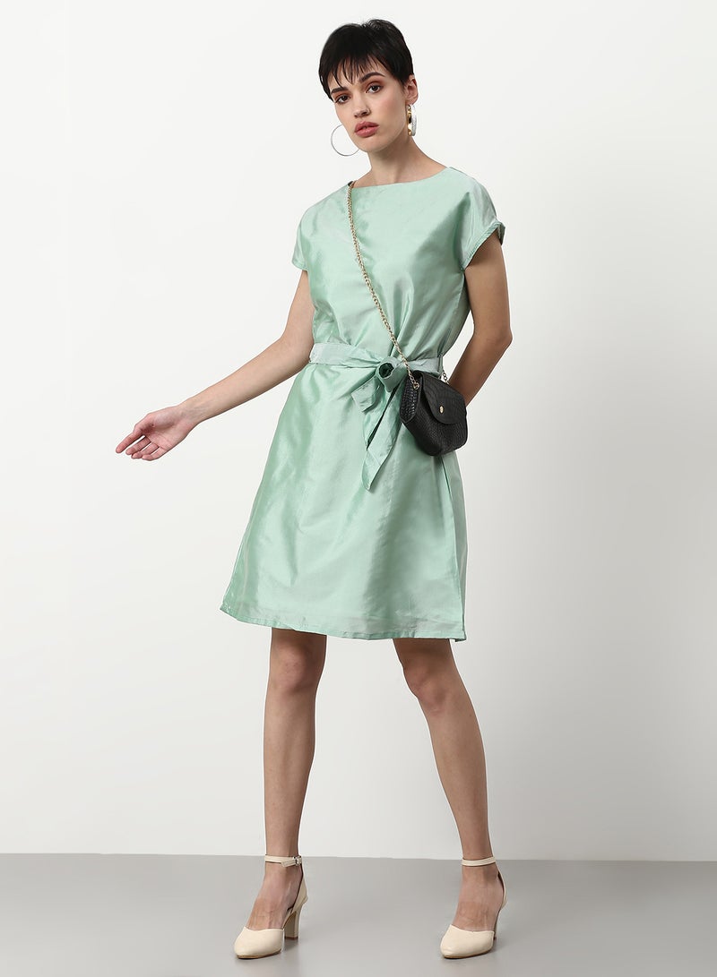 ABOF Regular Fit Casual Dress Light Green  - Image 3