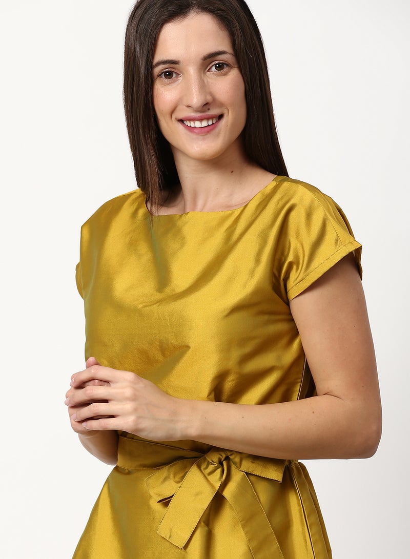 ABOF Regular Fit Casual Dress Mustard  - Image 4