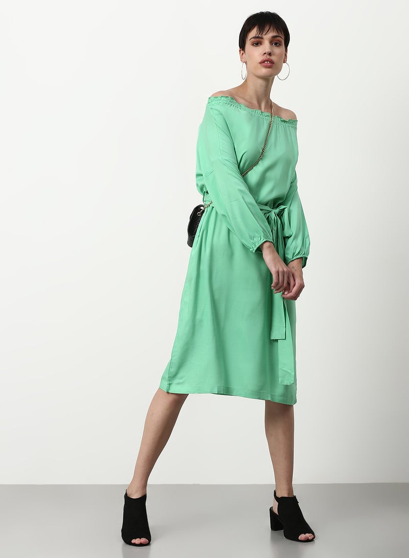 ABOF Regular Fit Casual Dress Light Green  - Image 3