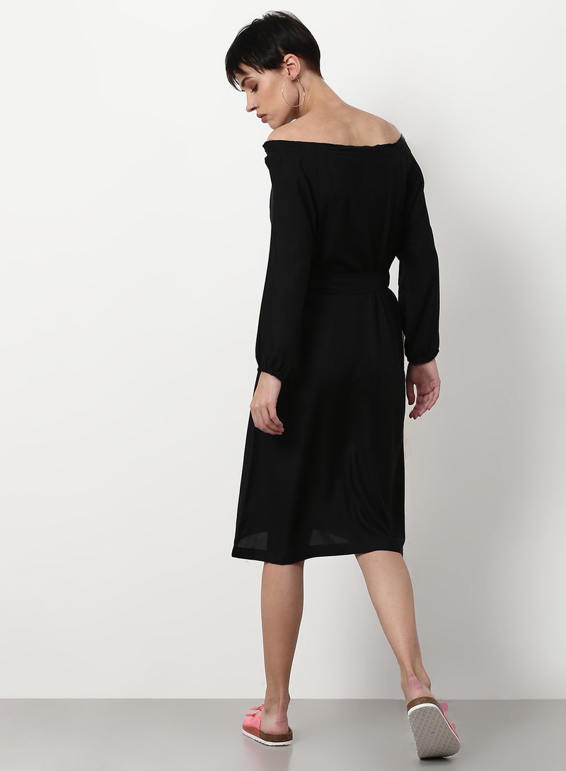 ABOF Regular Fit Casual Dress Black  - Image 2