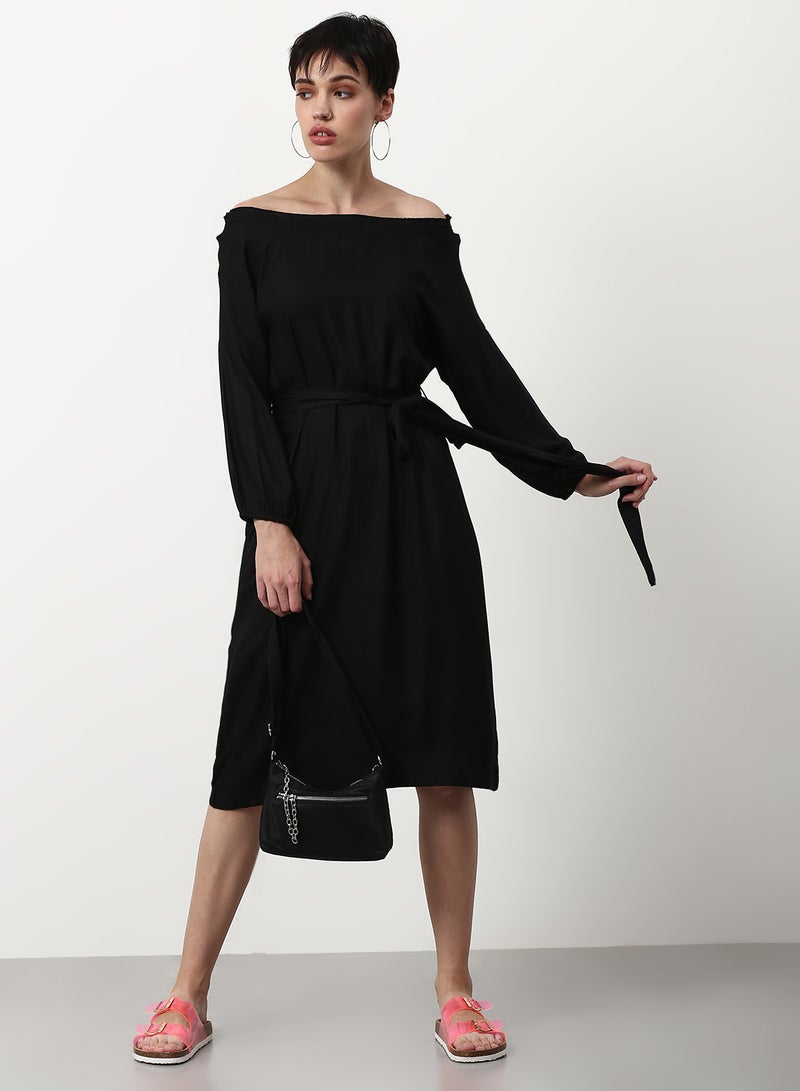 ABOF Regular Fit Casual Dress Black  - Image 3