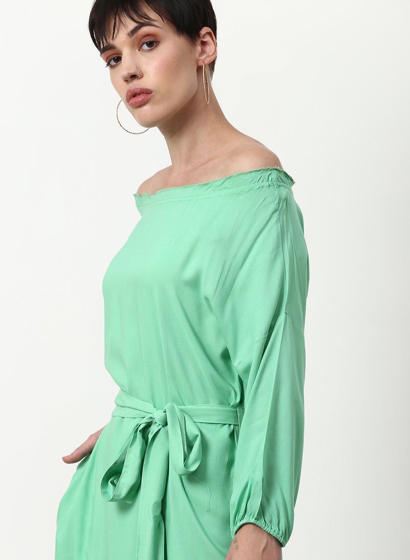 ABOF Regular Fit Casual Dress Light Green  - Image 4
