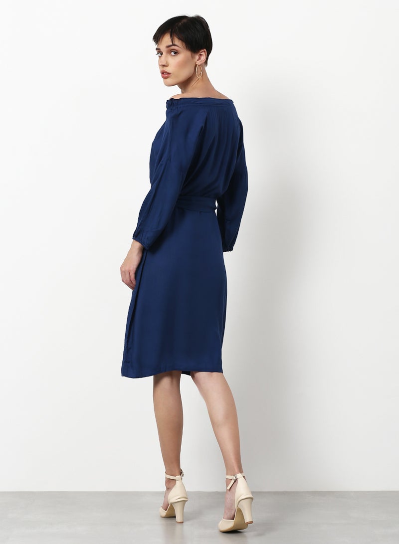 ABOF Regular Fit Casual Dress Blue  - Image 2