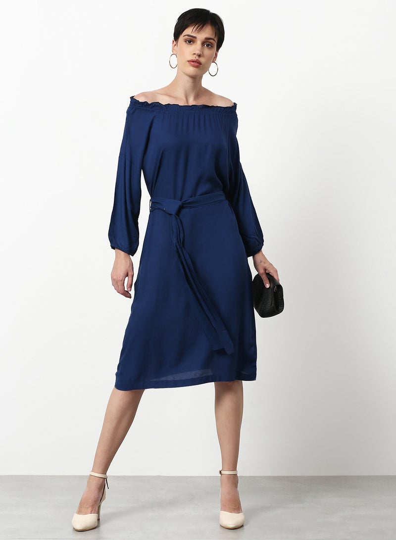 ABOF Regular Fit Casual Dress Blue  - Image 3