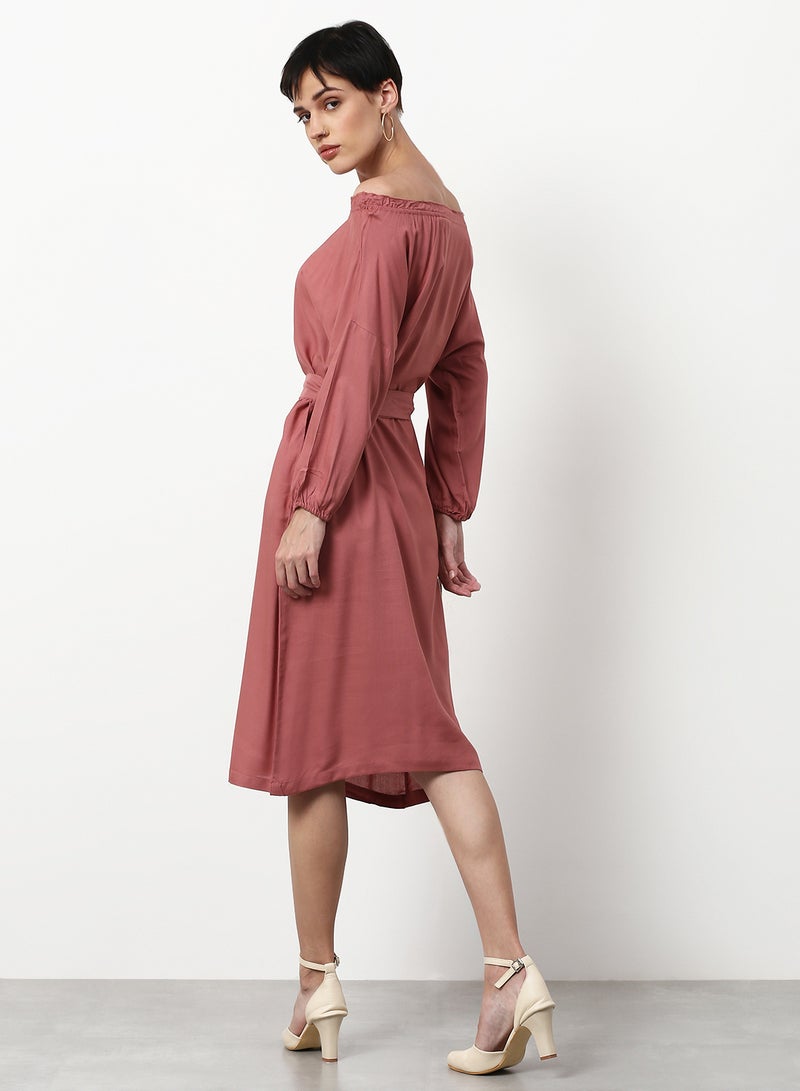ABOF Regular Fit Casual Dress Brown  - Image 2