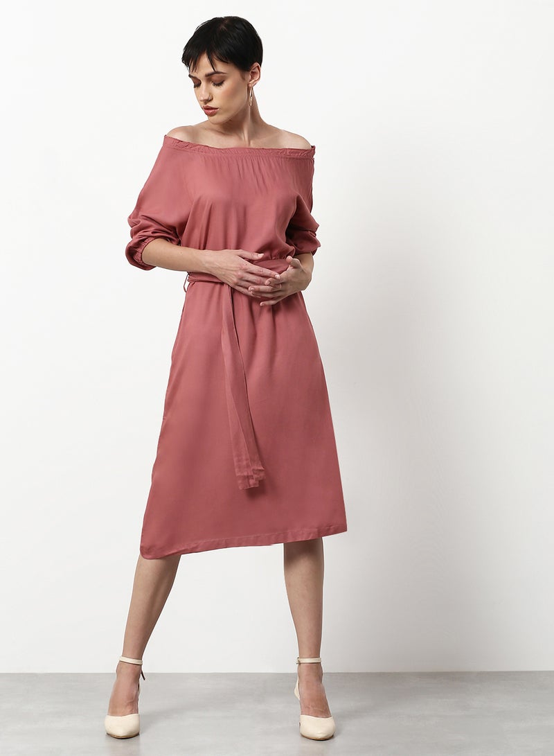 ABOF Regular Fit Casual Dress Brown  - Image 3