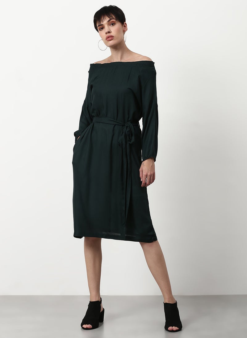 ABOF Regular Fit Casual Dress Green  - Image 1