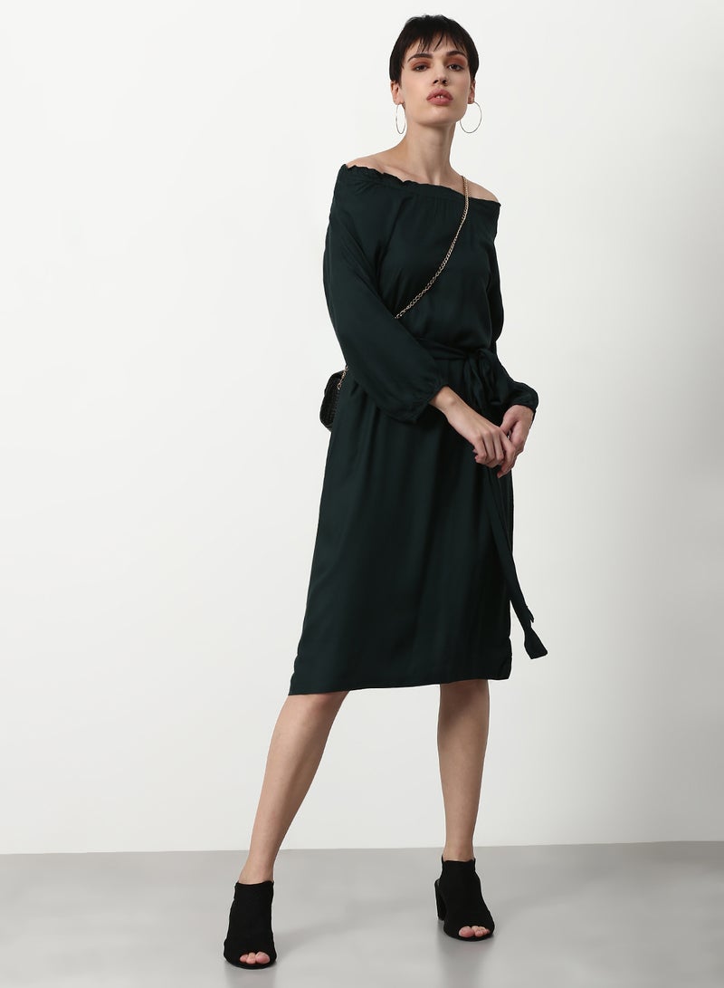 ABOF Regular Fit Casual Dress Green  - Image 3
