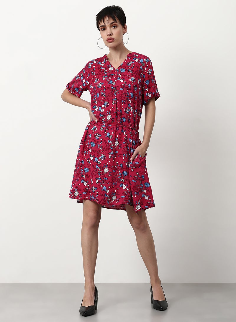 ABOF Floral Printed Regular Fit Mini Dress Multicolour  - Image 1
