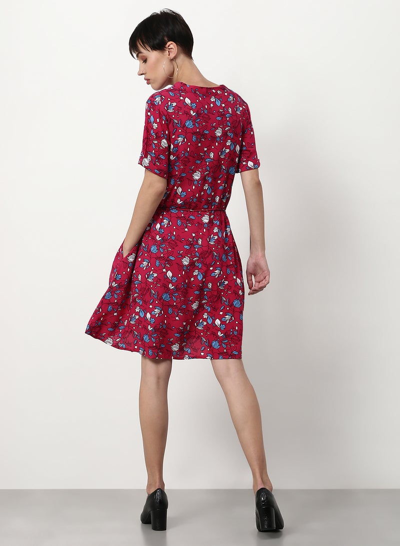 ABOF Floral Printed Regular Fit Mini Dress Multicolour  - Image 2